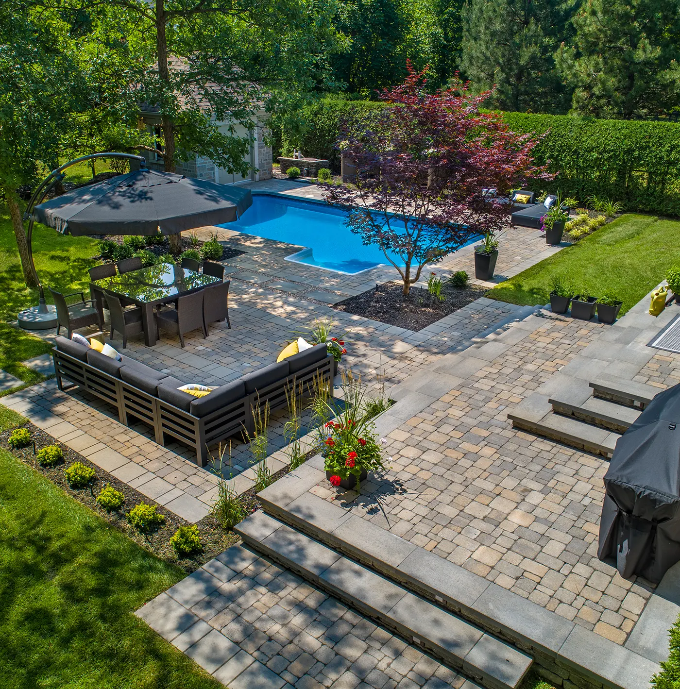 cour arrière pavé uni